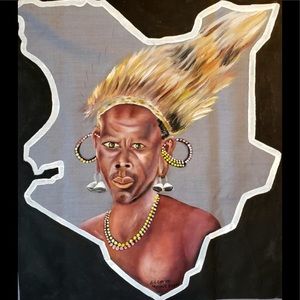 Kenya African print is hand painted on cloth